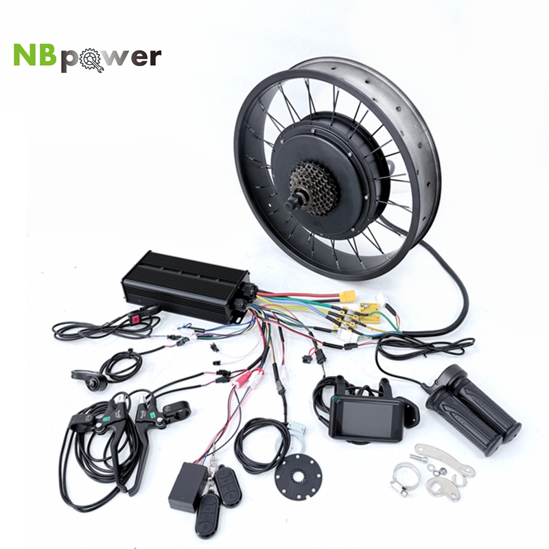 72V 5000W Hub Motor Kit - NBpower 72V 5000W 70-90km/h BLDCハブモーター ファットスノーバイクコンバージョンキット