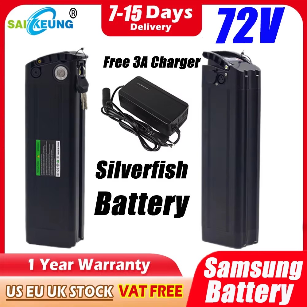 Electric Bicycle Battery 72V 30Ah - 72V シルバーフィッシュバッテリー アキュムレータータイタネートフレーム 電動自転車 20ah 30ah