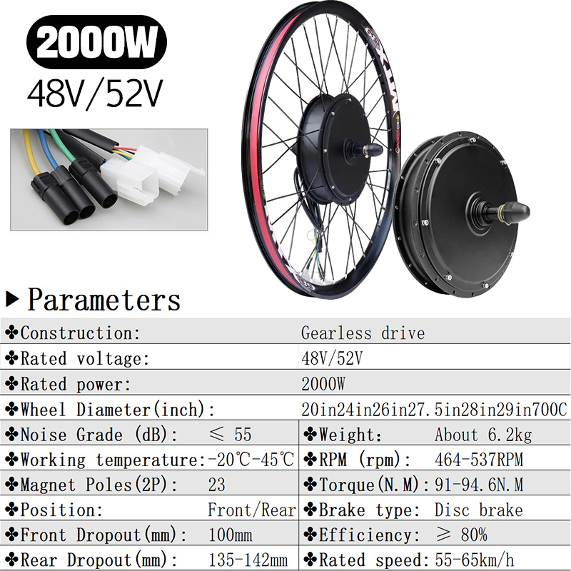 新型アップグレード電動自転車変換キットMTX39電動自転車モ - 72V 5000W Hub Motor Kit のレビューと価格