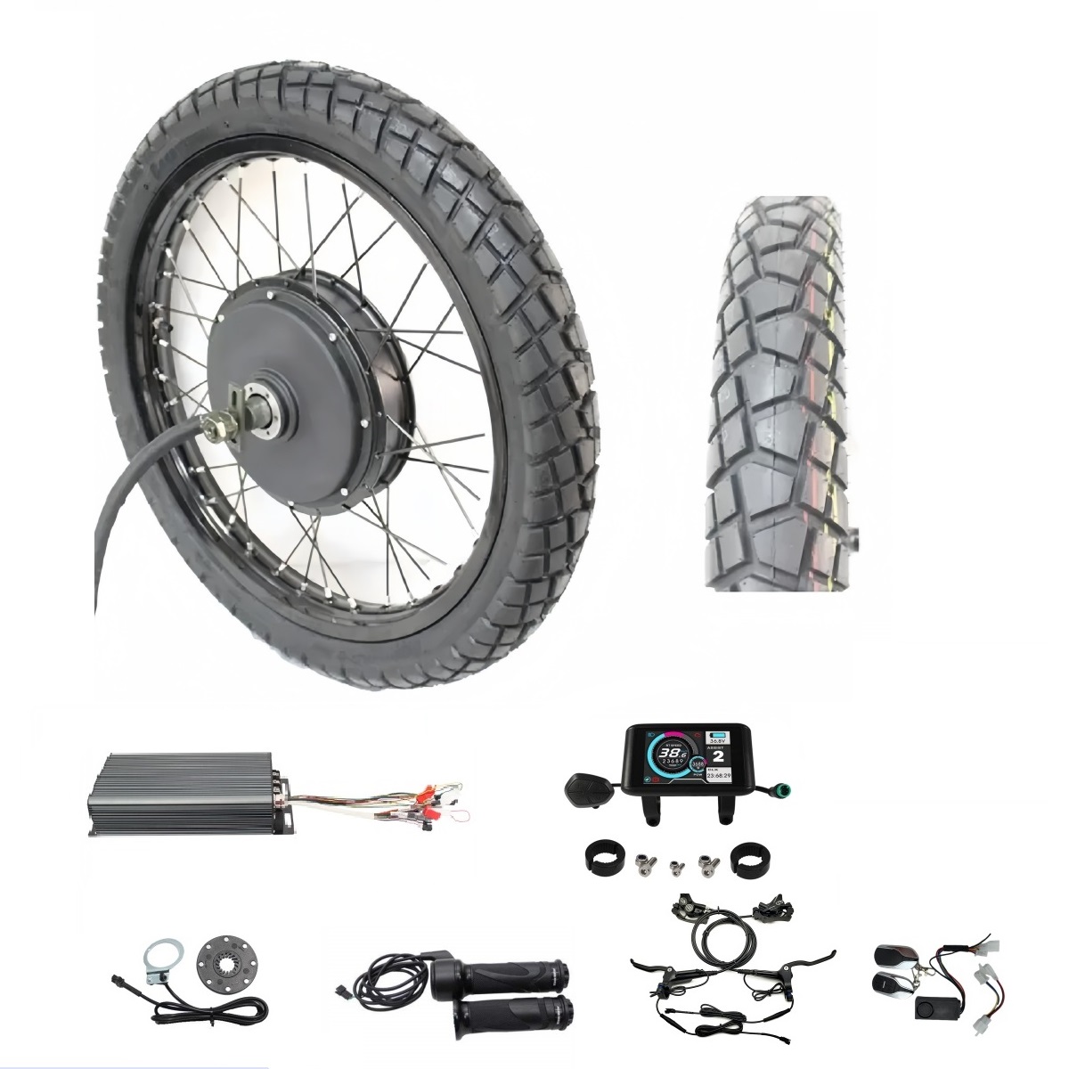 電動自転車 48V-72V 3000-8000W 17インチ - 72V 5000W Hub Motor Kit のレビューと価格