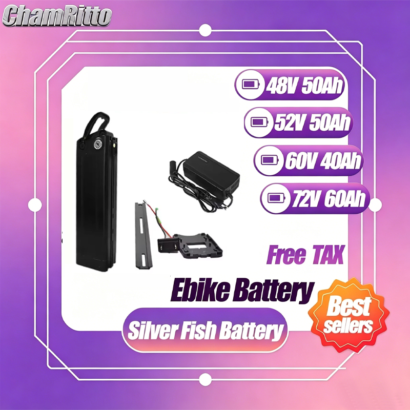 48V電動自転車 52Vシルバーフィッシュバッテリー 60V - Electric Bicycle Battery 72V 30Ah のレビューと価格