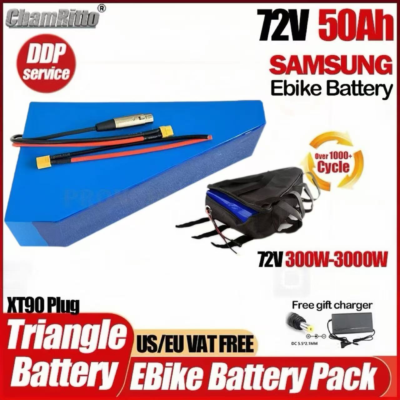 72V 3000W電動自転車 Cham Rider 40Ah - Electric Bicycle Battery 72V 30Ah のレビューと価格