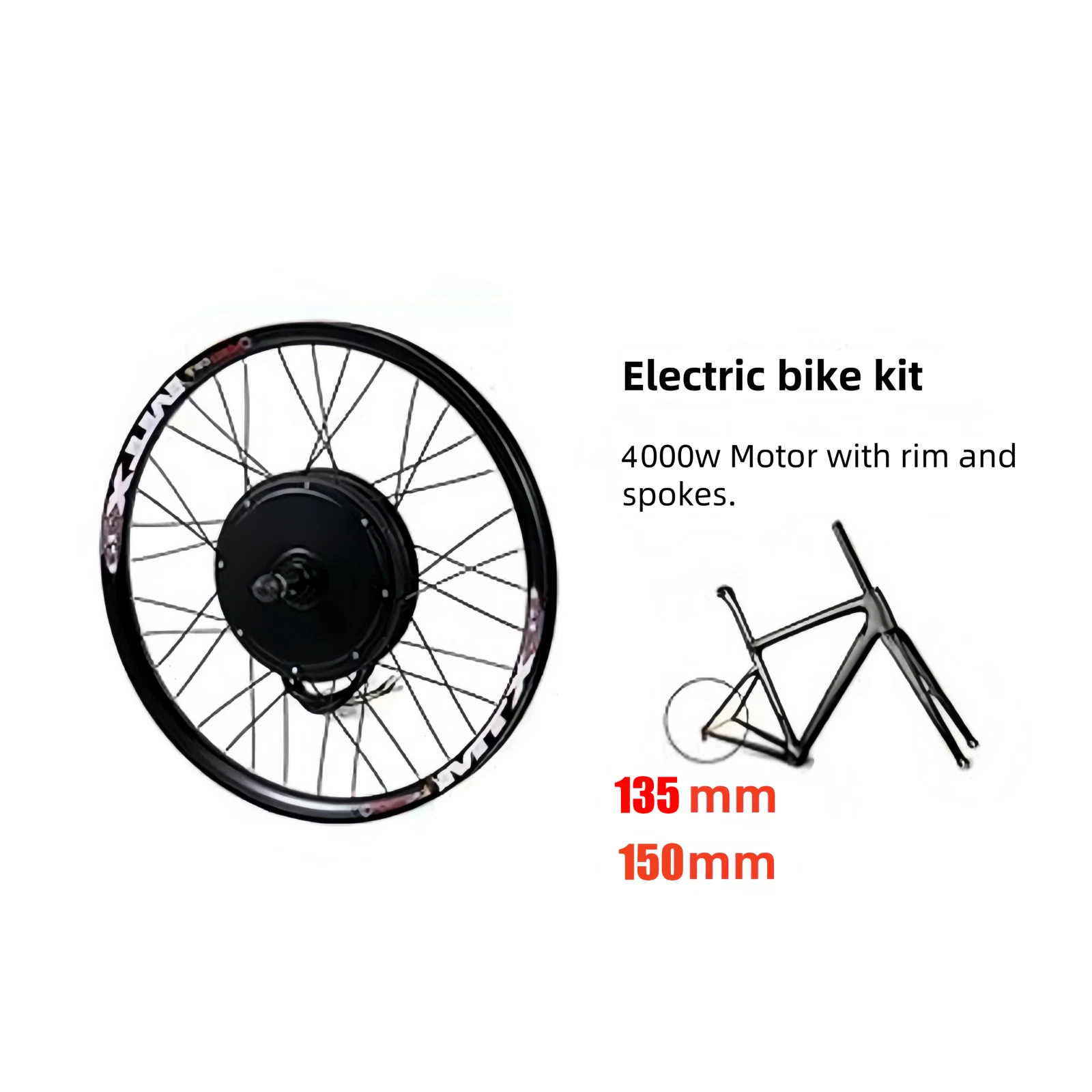 電動自転車後輪ハイパワーEバイク後輪モーターホイール72V  - 72V 5000W Hub Motor Kit のレビューと価格