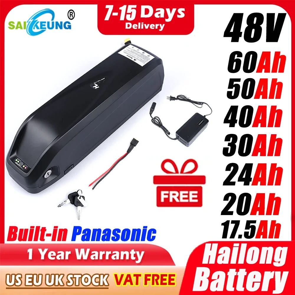 オリジナル48V 52V 20AH 60V電動自転車バッテリ - Ebike Battery 48V 20Ah Hailong のレビューと価格