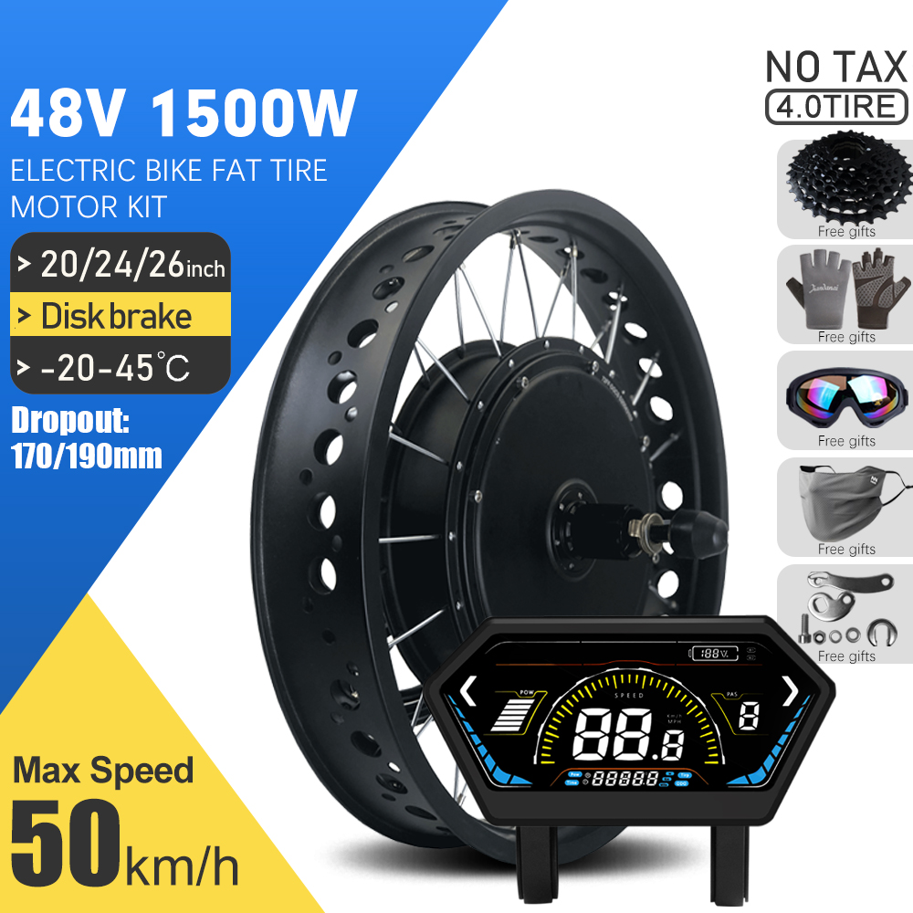 電動ファットバイクキット 48V 1500W 20/24/2 - 72V 5000W Hub Motor Kit のレビューと価格